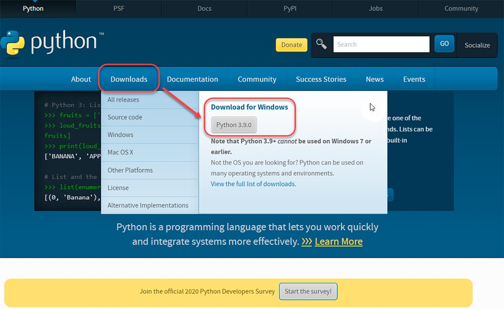Инструкция по установке python